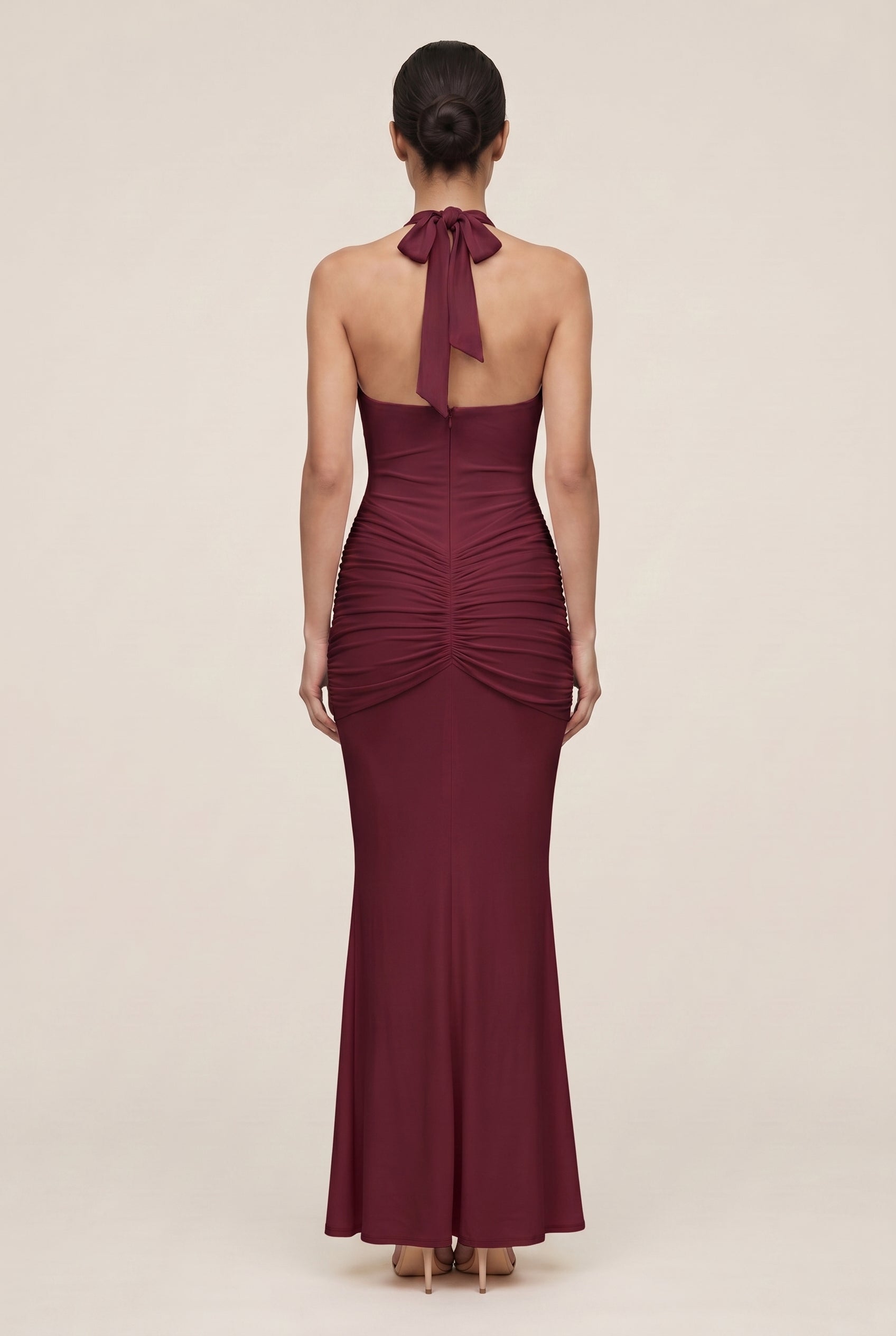 ROSA MAXI DRESS Burgundy back