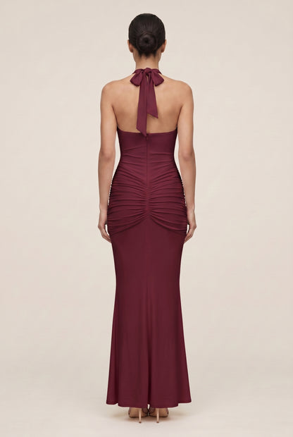 ROSA MAXI DRESS Burgundy back