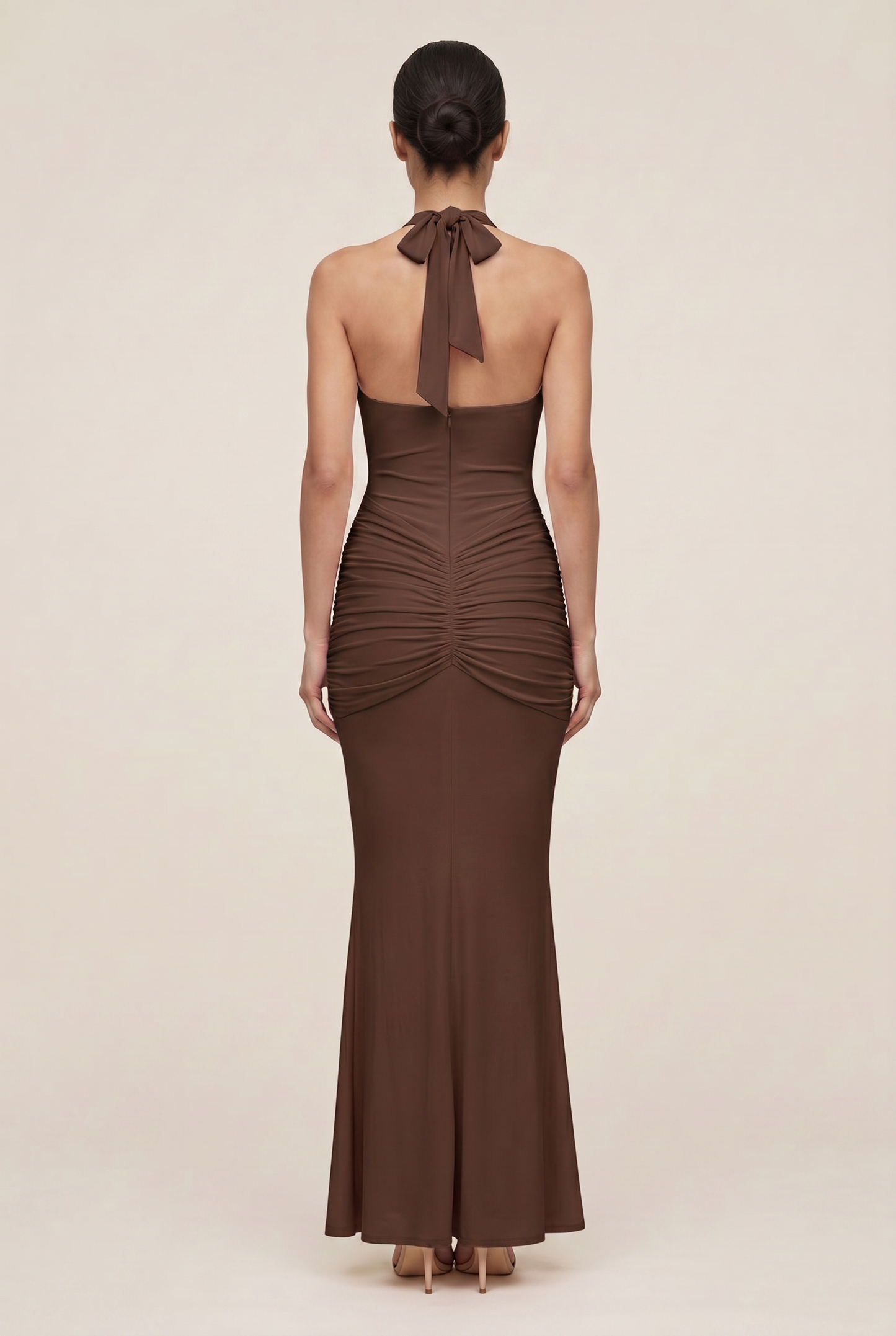 ROSA MAXI DRESS Brown back