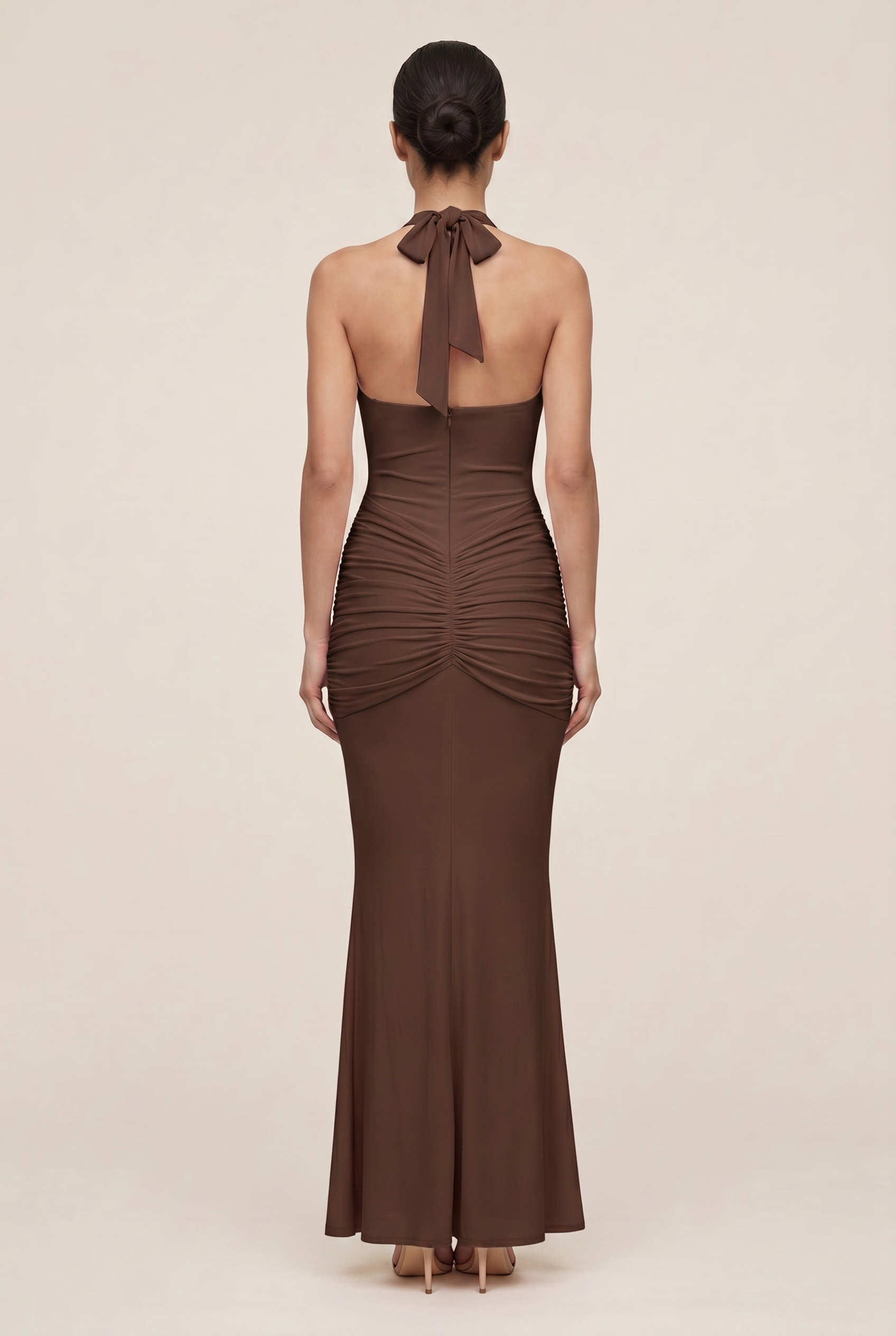 ROSA MAXI DRESS Brown back