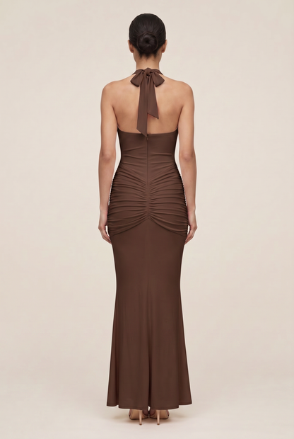 ROSA MAXI DRESS Brown back