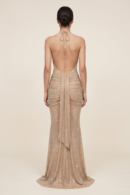 ROSA MAXI DRESS Beige back