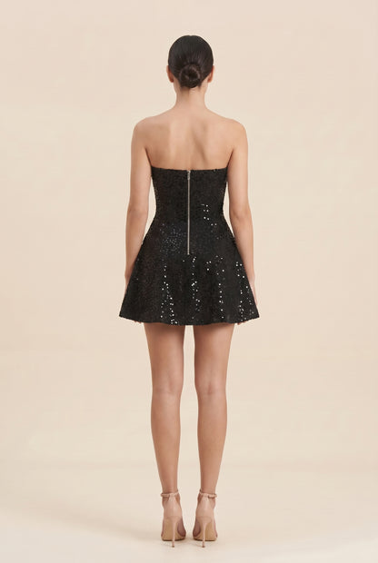 MAYA MINI DRESS Black back