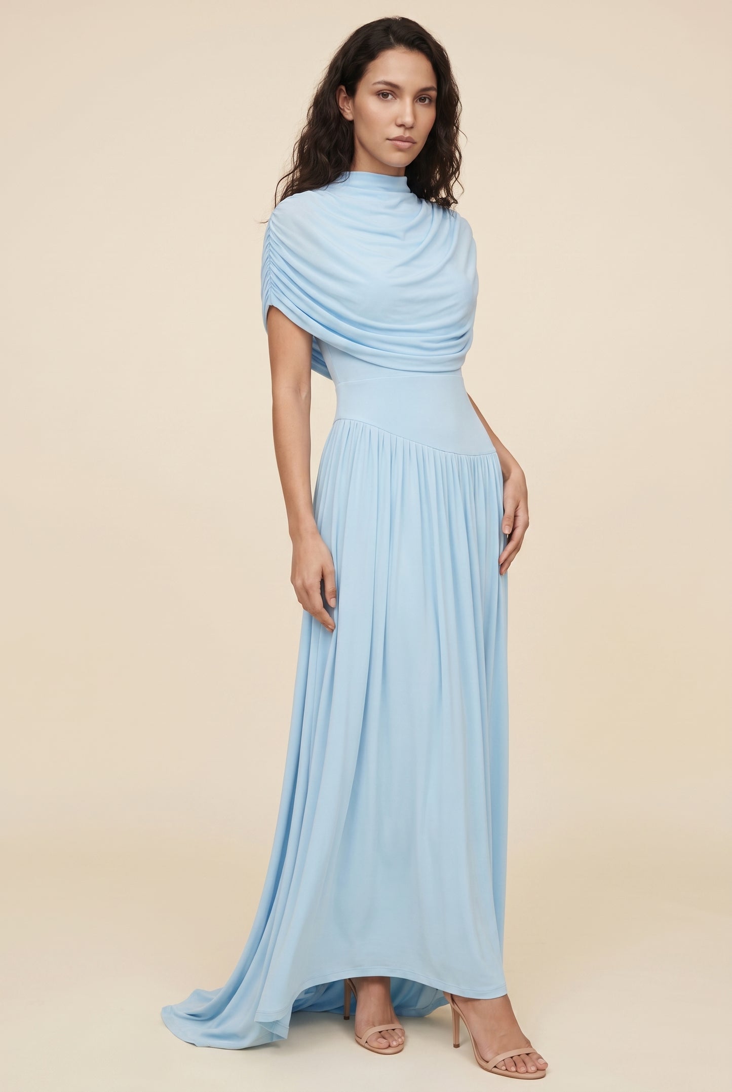 AMY MAXI DRESS Light Blue front