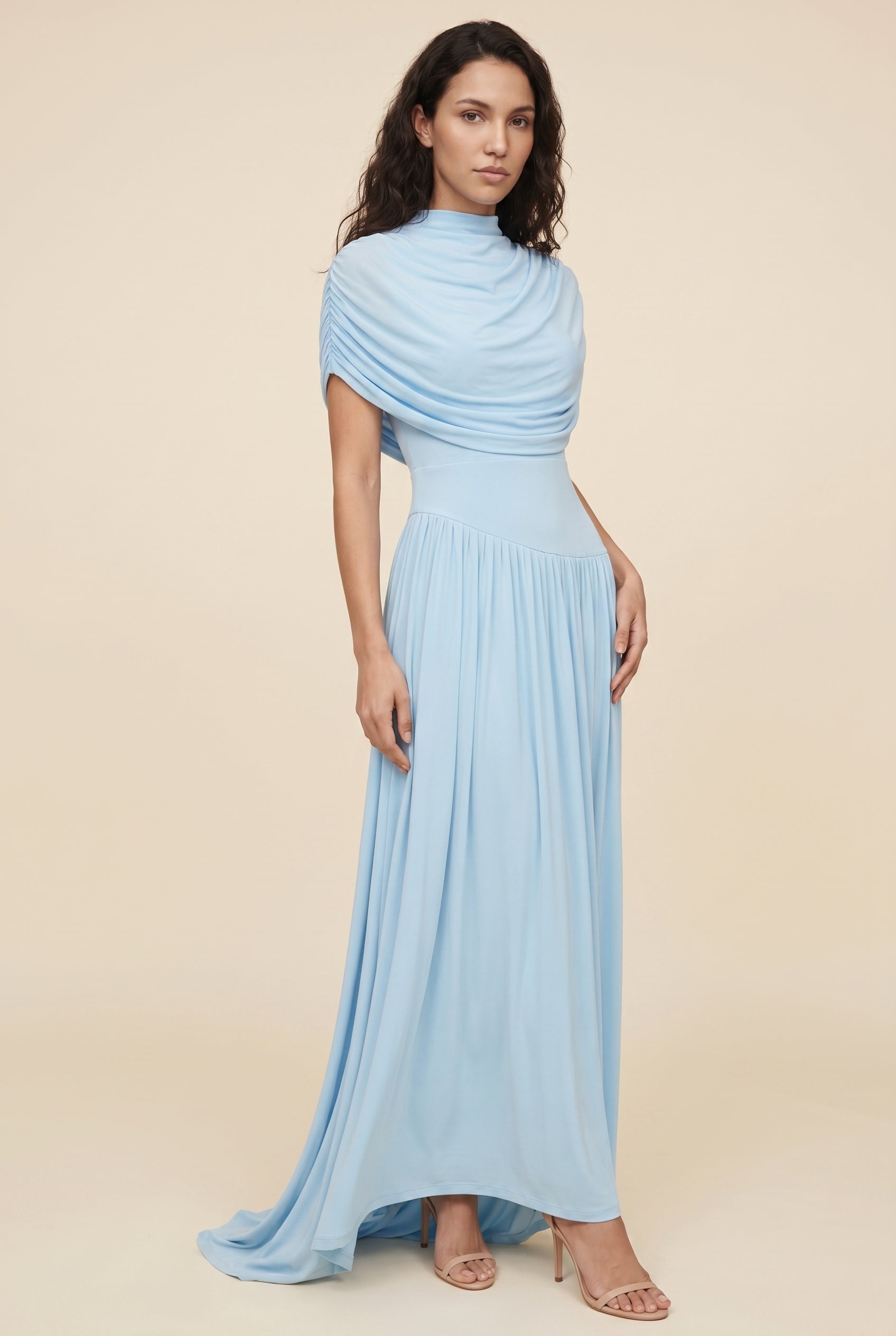 AMY MAXI DRESS Light Blue front