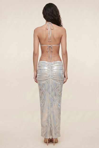 OPHELIA MAXI DRESS Iridescent Pearl back