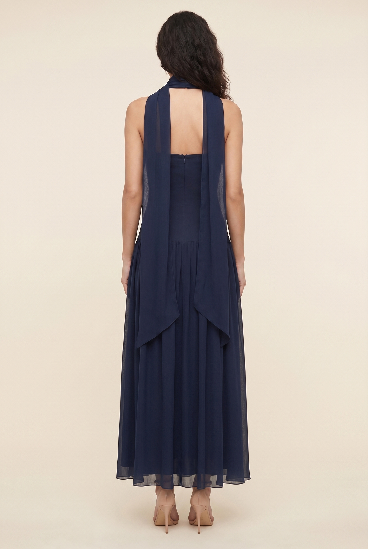 LILLIAN MAXI DRESS Blue back