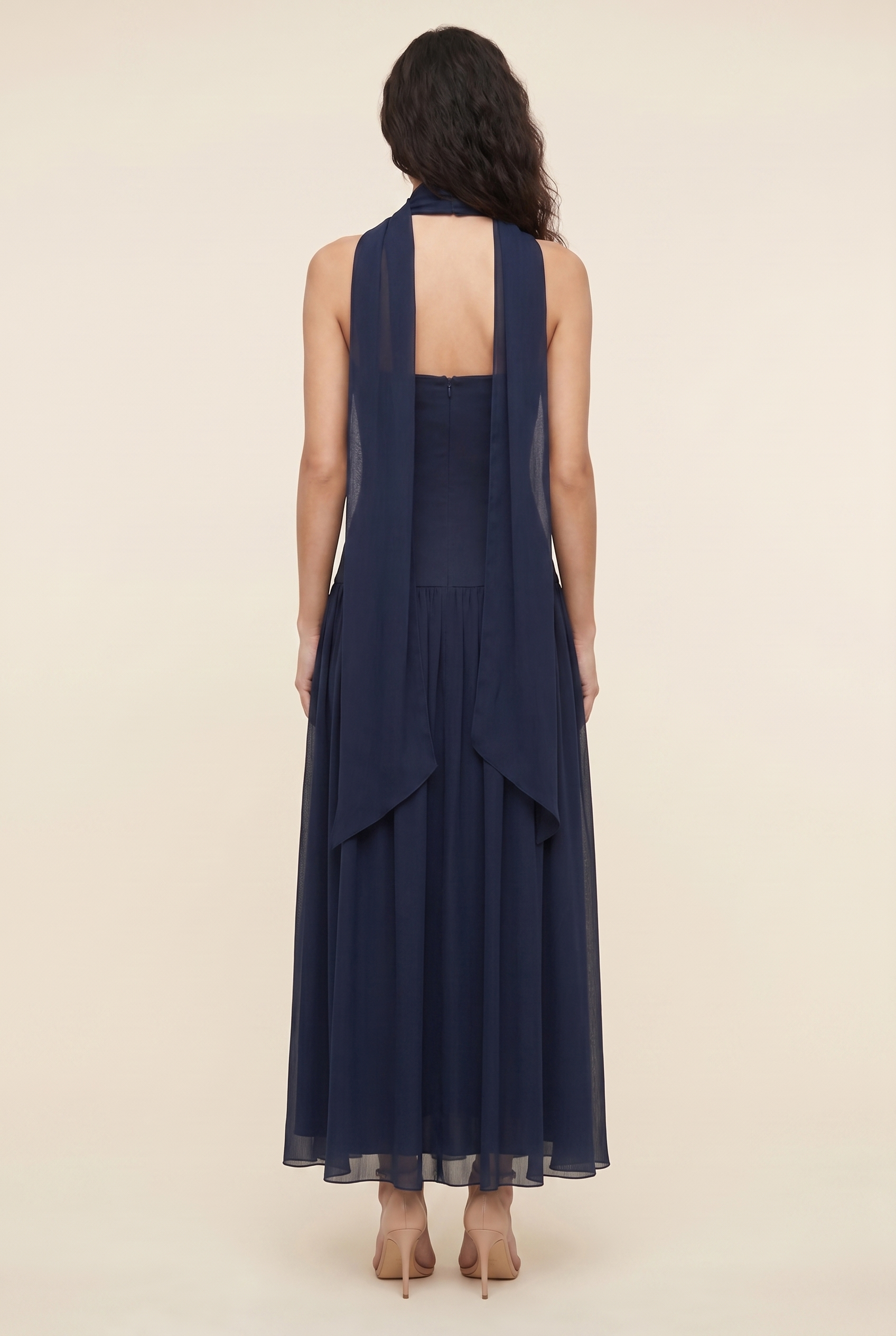 LILLIAN MAXI DRESS Blue back