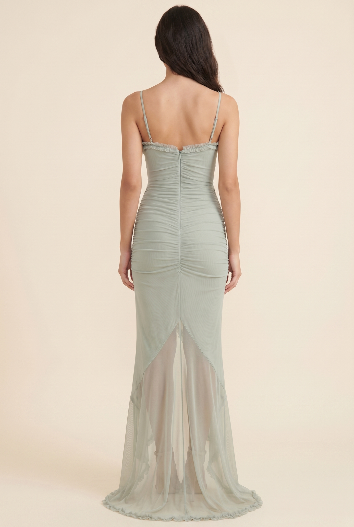 MELINA MAXI DRESS Pistachio back