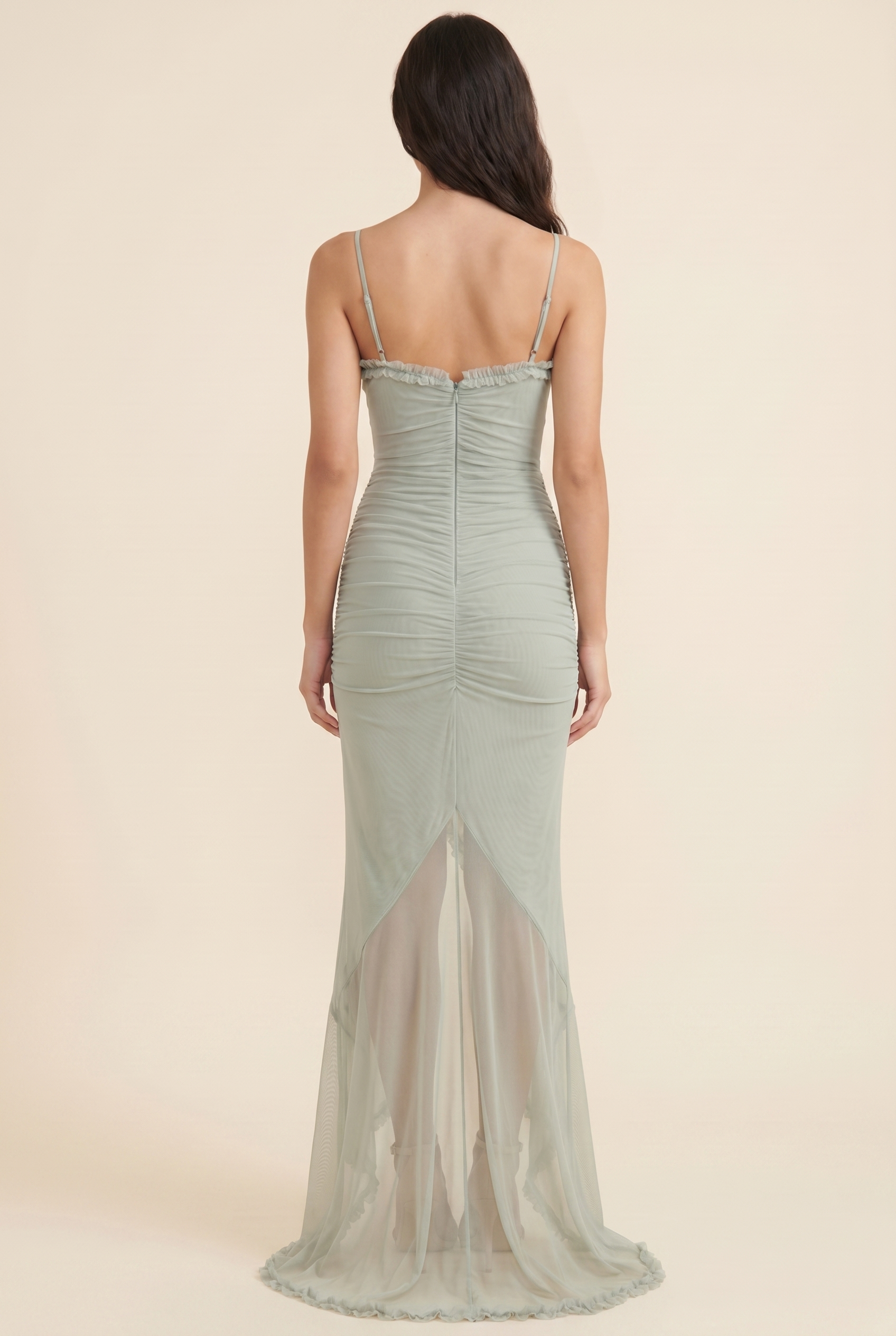 MELINA MAXI DRESS Pistachio back