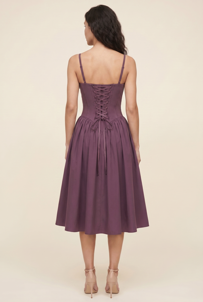 SAMIRA MIDI DRESS Purple back