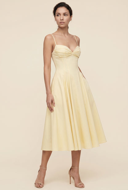 CASSIA MIDI DRESS Butter front