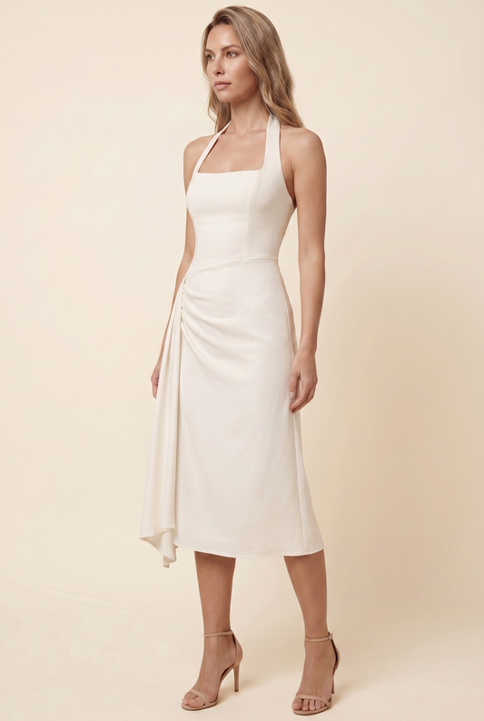WHITNEY MIDI DRESS White front