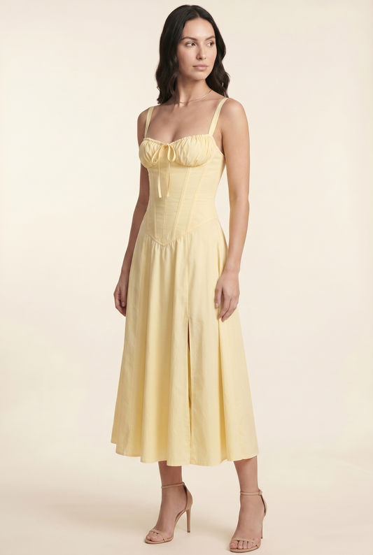 CAROLINE MAXI DRESS Yellow front