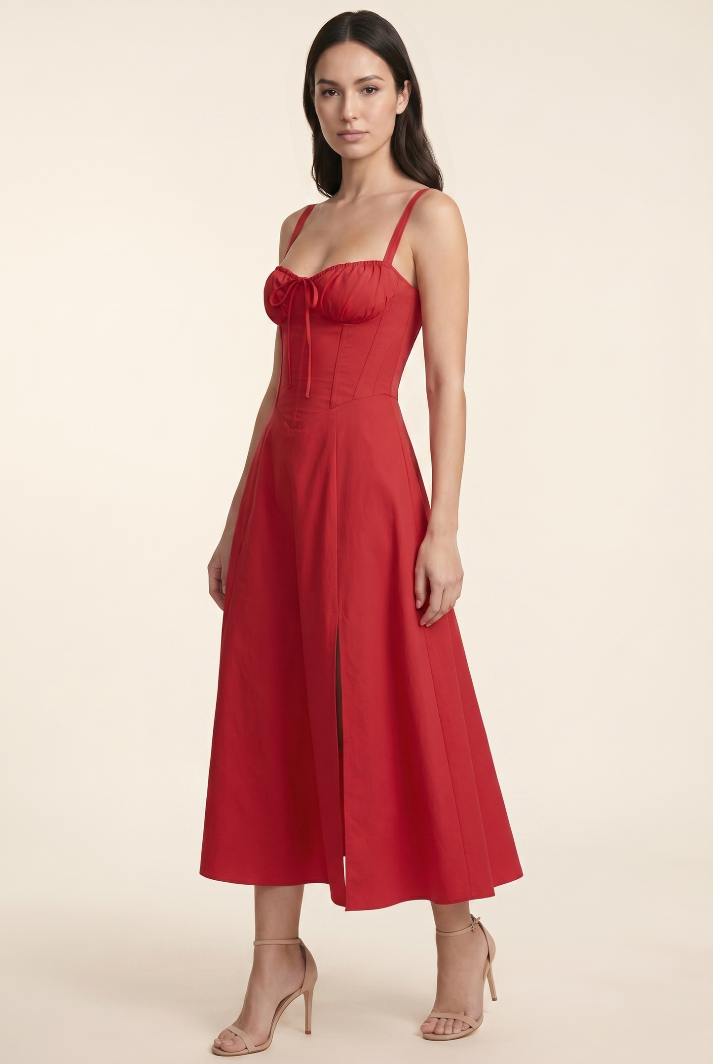 CAROLINE MAXI DRESS Red front