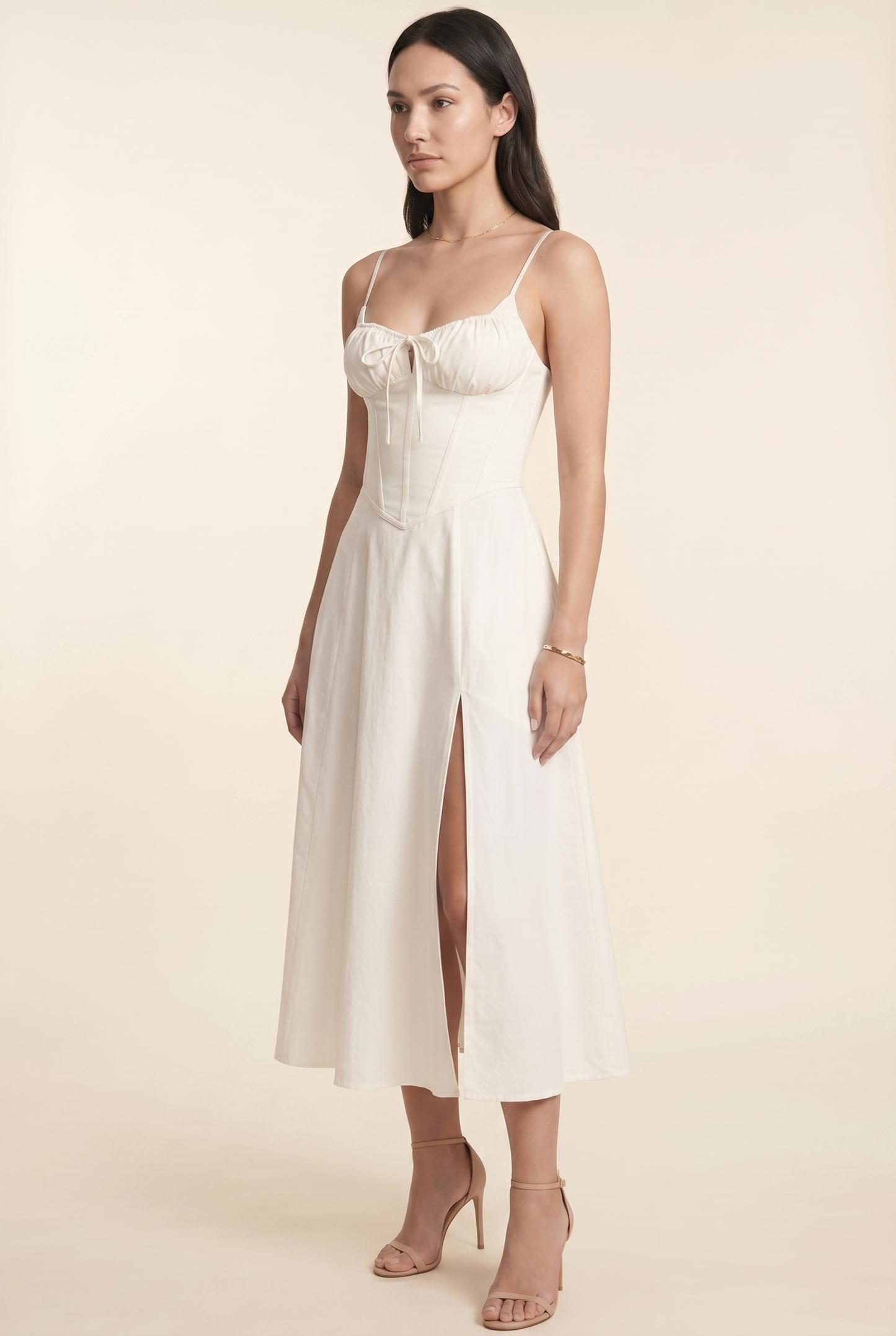 CAROLINE MAXI DRESS White front