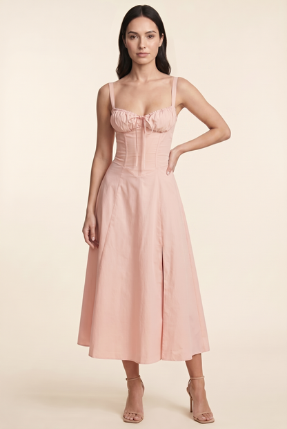 CAROLINE MAXI DRESS Pink front