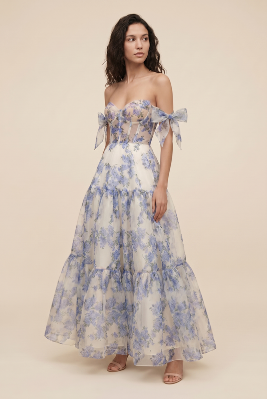 NOEMI MAXI DRESS Blue front