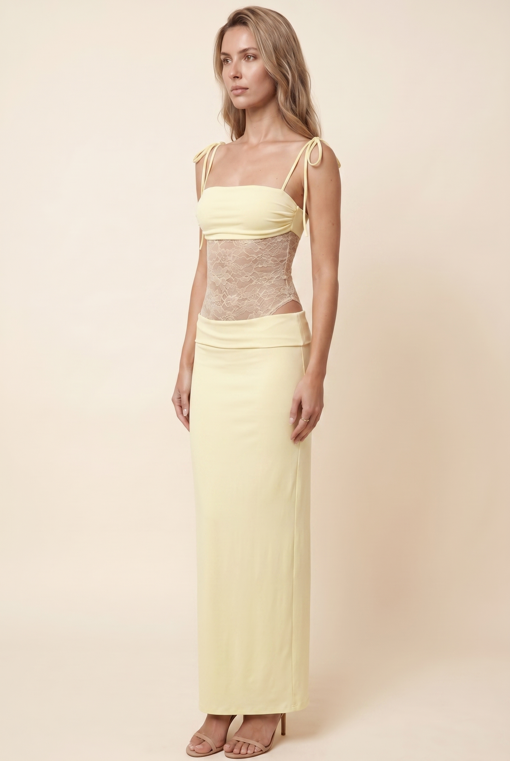 ALEXIA MAXI DRESS Lemon front