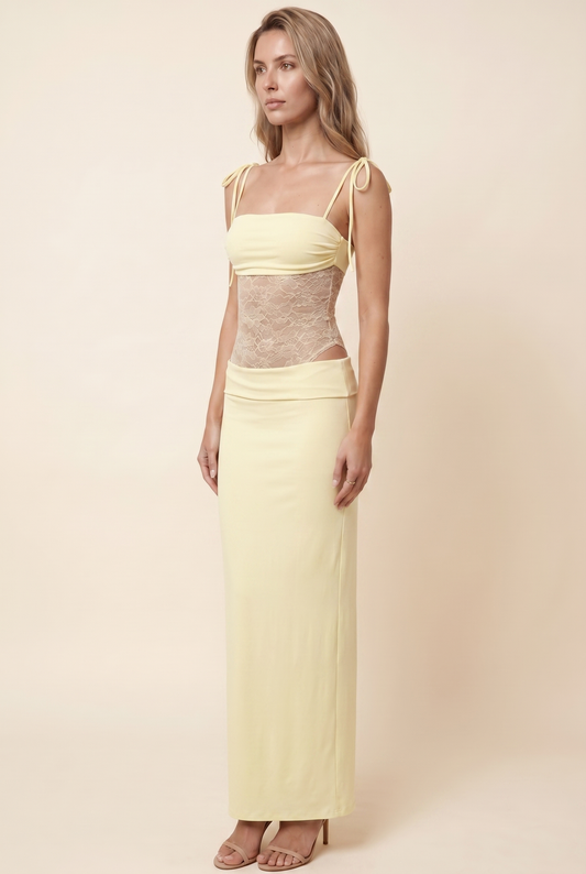 ALEXIA MAXI DRESS Lemon front