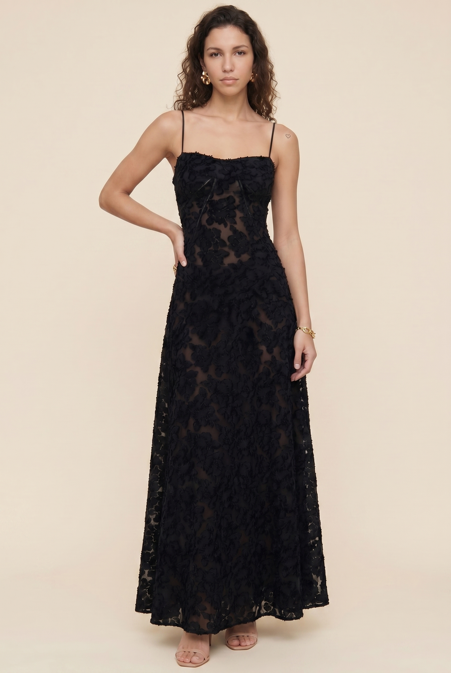 ZARA MAXI DRESS Black front
