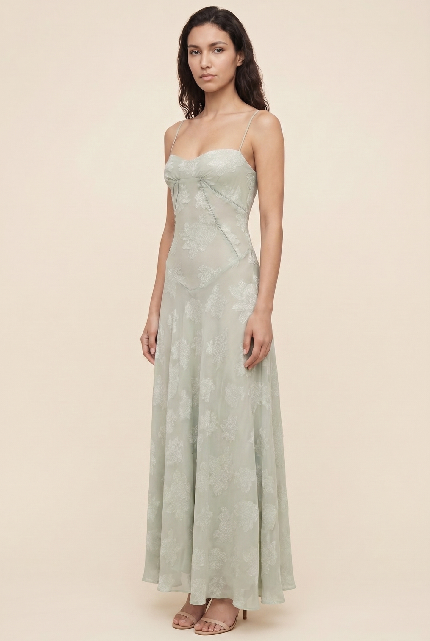 ZARA MAXI DRESS Pistachio front