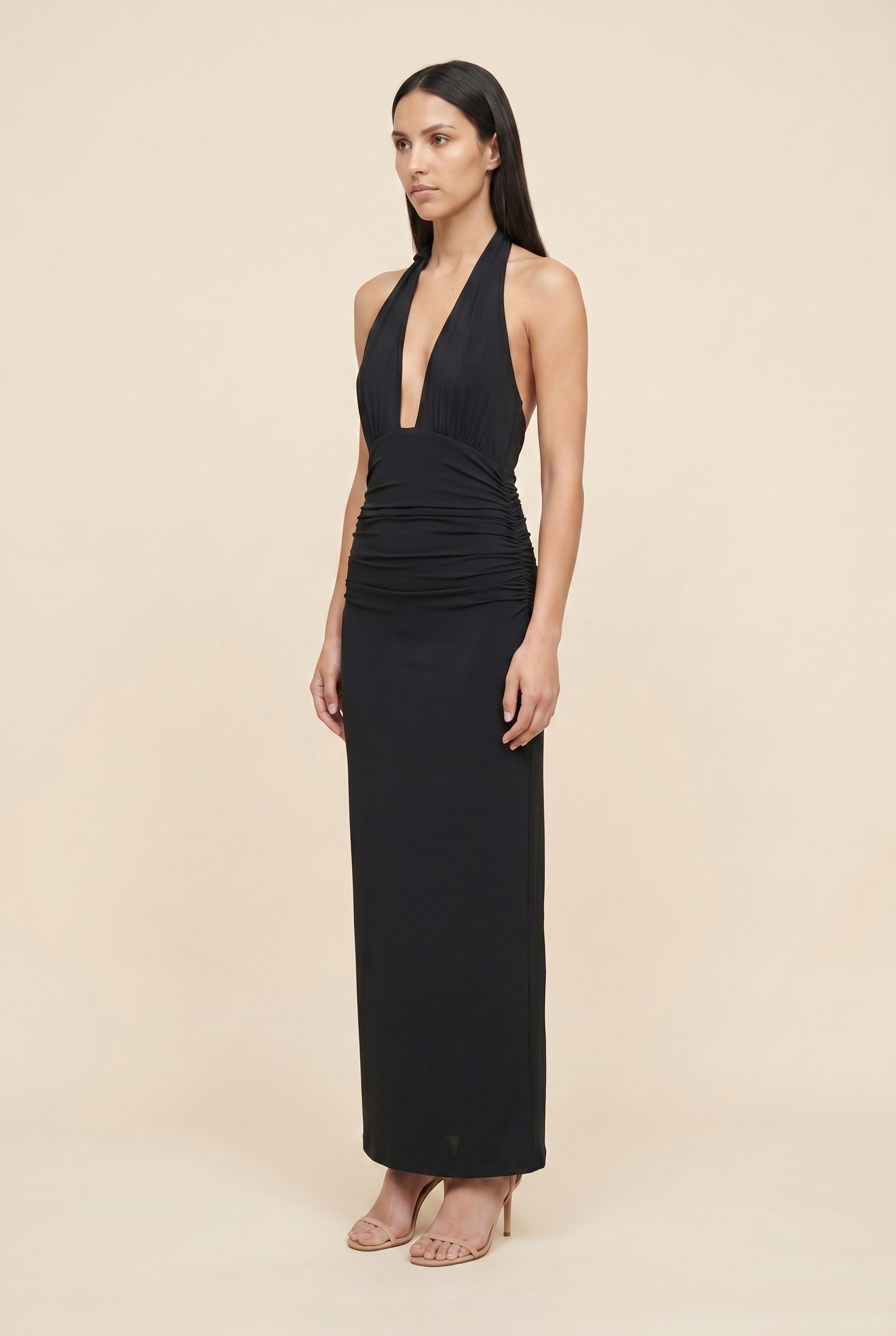 MEGAN MAXI DRESS Black front