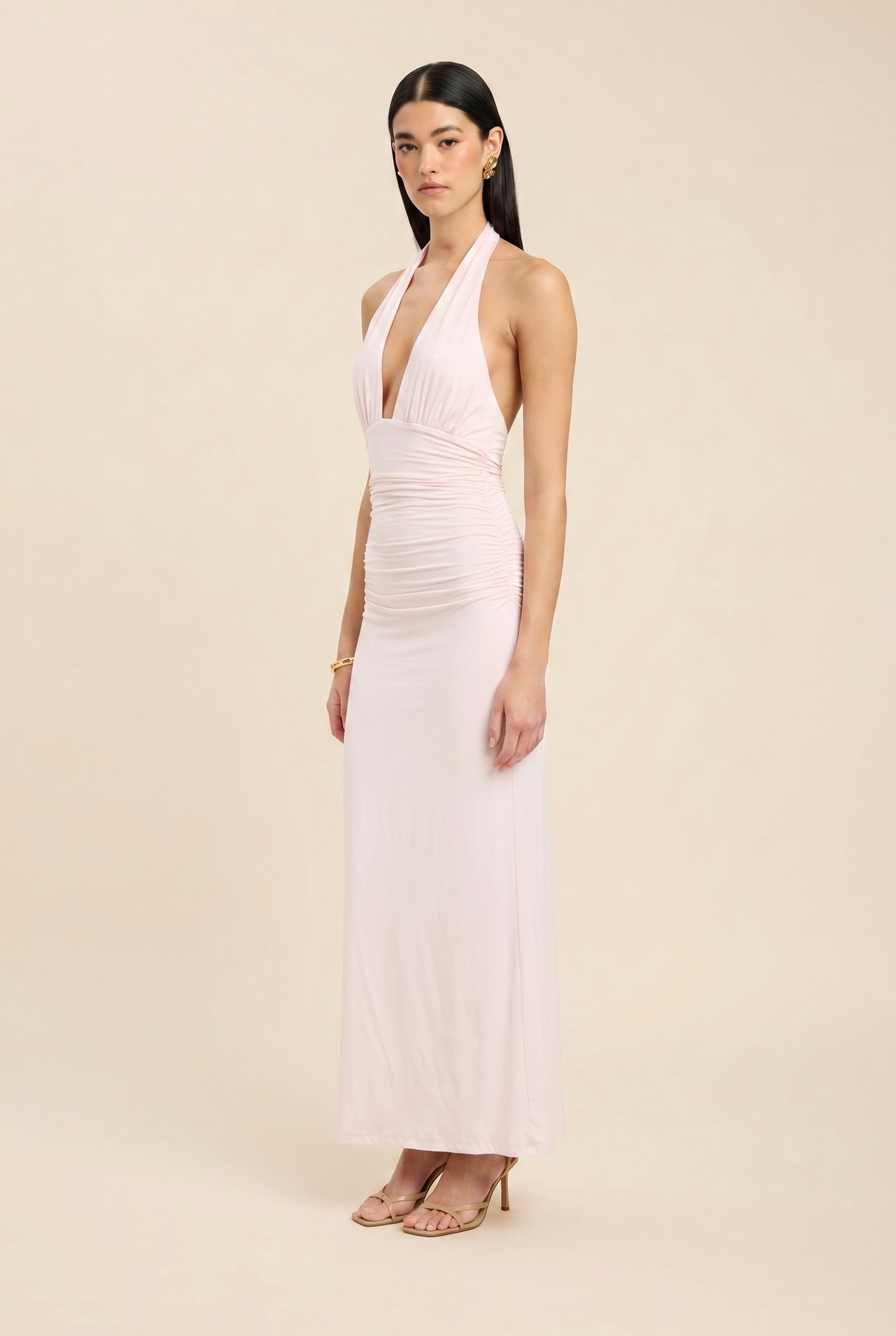 MEGAN MAXI DRESS Heavenly Pink front