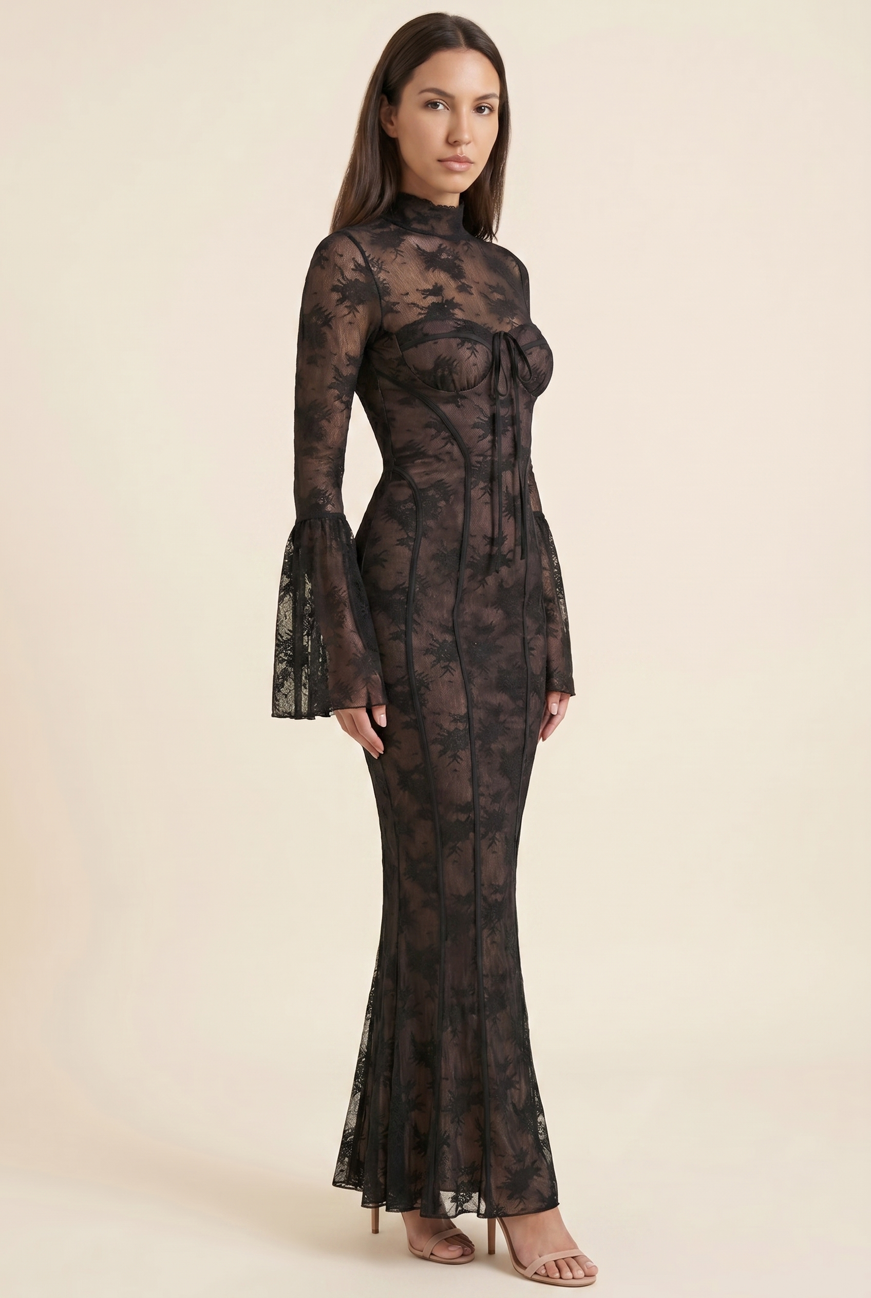 ISABELLA MAXI DRESS Black front
