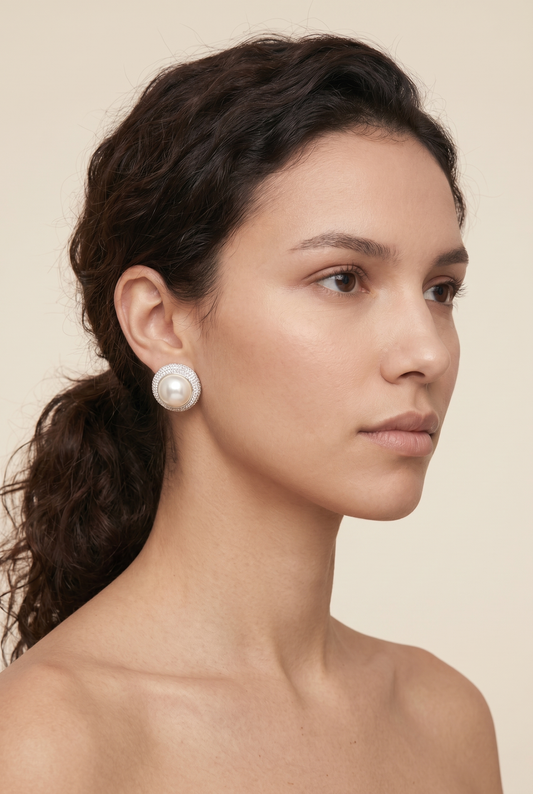 Nova Circle Statement Earrings Silver