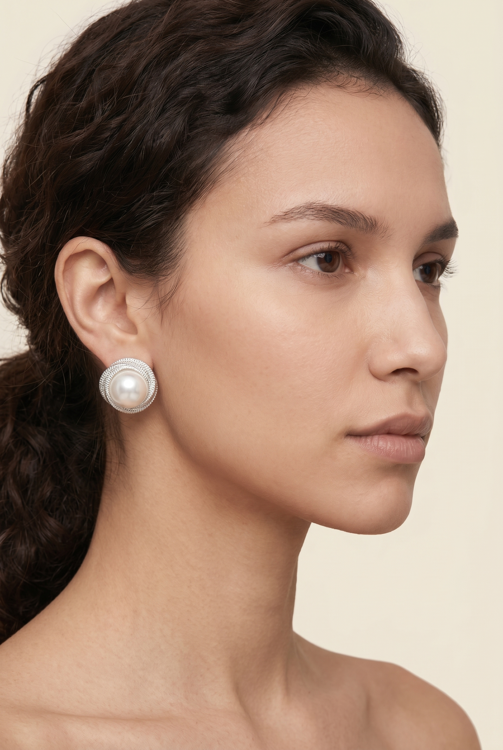 Nova Circle Statement Earrings Silver