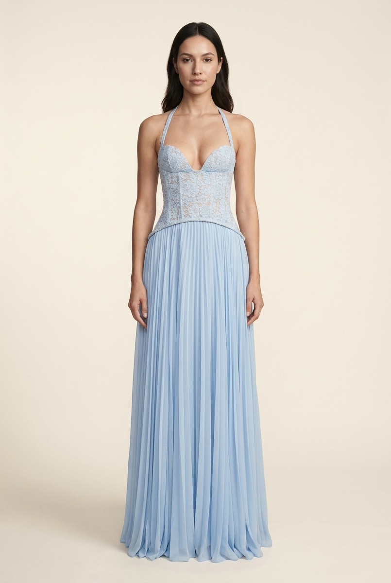 AURORA MAXI DRESS Blue front