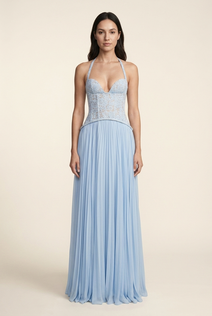 AURORA MAXI DRESS Blue front