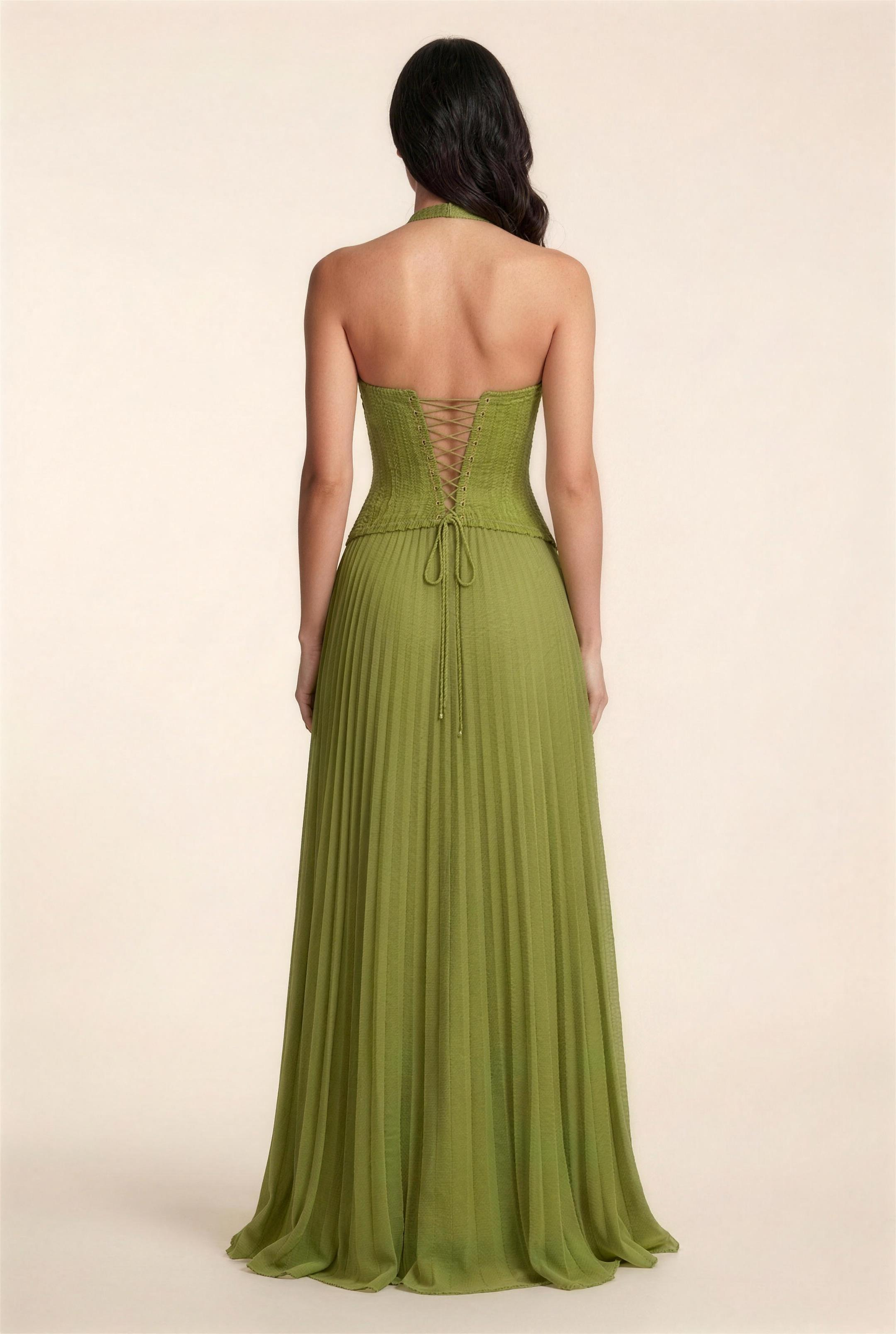 AURORA MAXI DRESS Green back