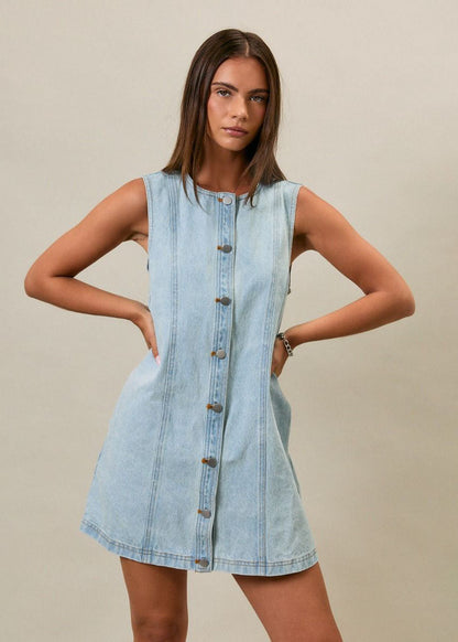 Light Denim Remi Denim Mini Dress