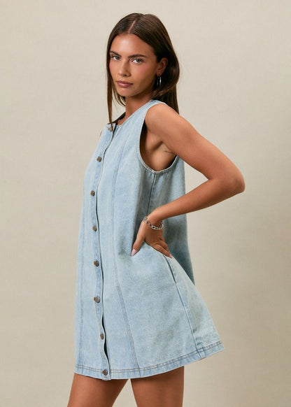 Light Denim Remi Denim Mini Dress
