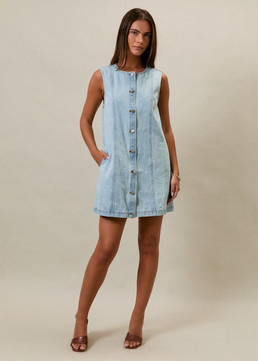 Light Denim Remi Denim Mini Dress
