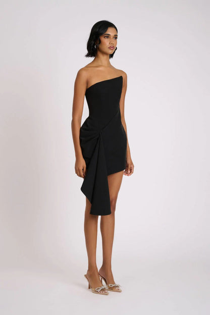 Black Nellie Crepe Midi Dress