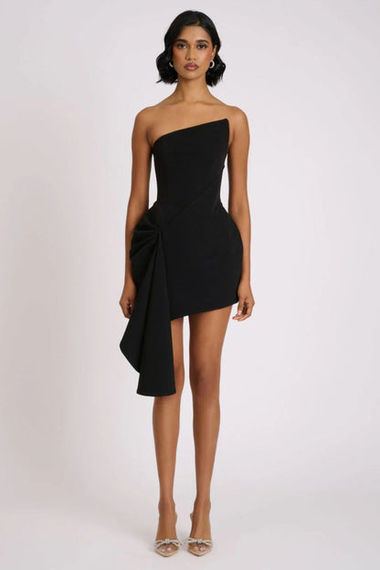 Black Nellie Crepe Midi Dress