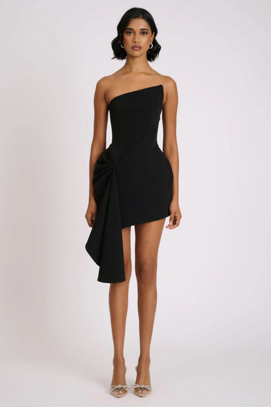 Black Nellie Crepe Midi Dress