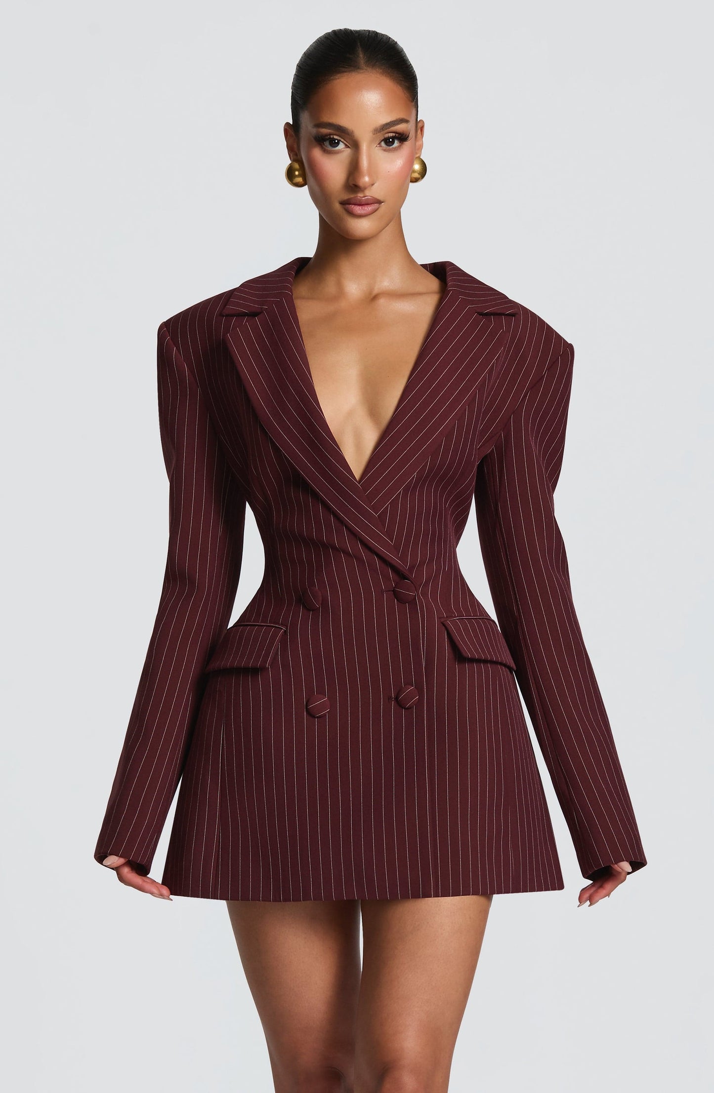 Burgundy Pinstripe