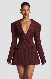 Burgundy Pinstripe