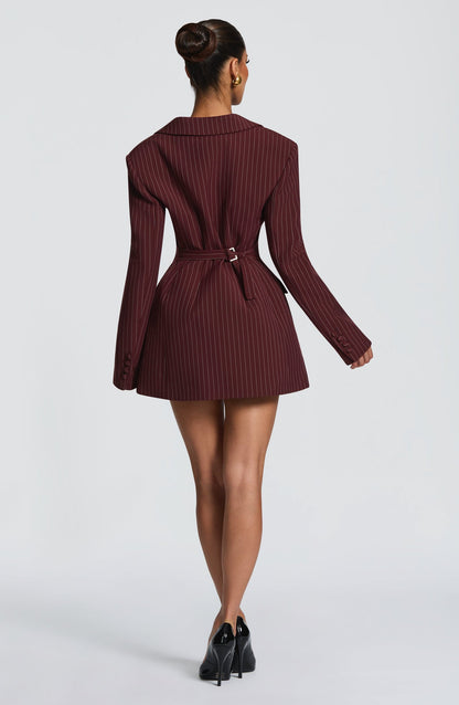 Burgundy Pinstripe