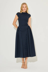Navy Polka Dot