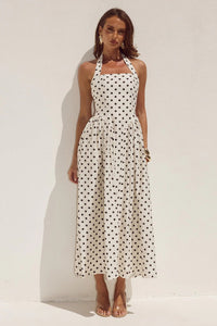 Cream/Black Polka