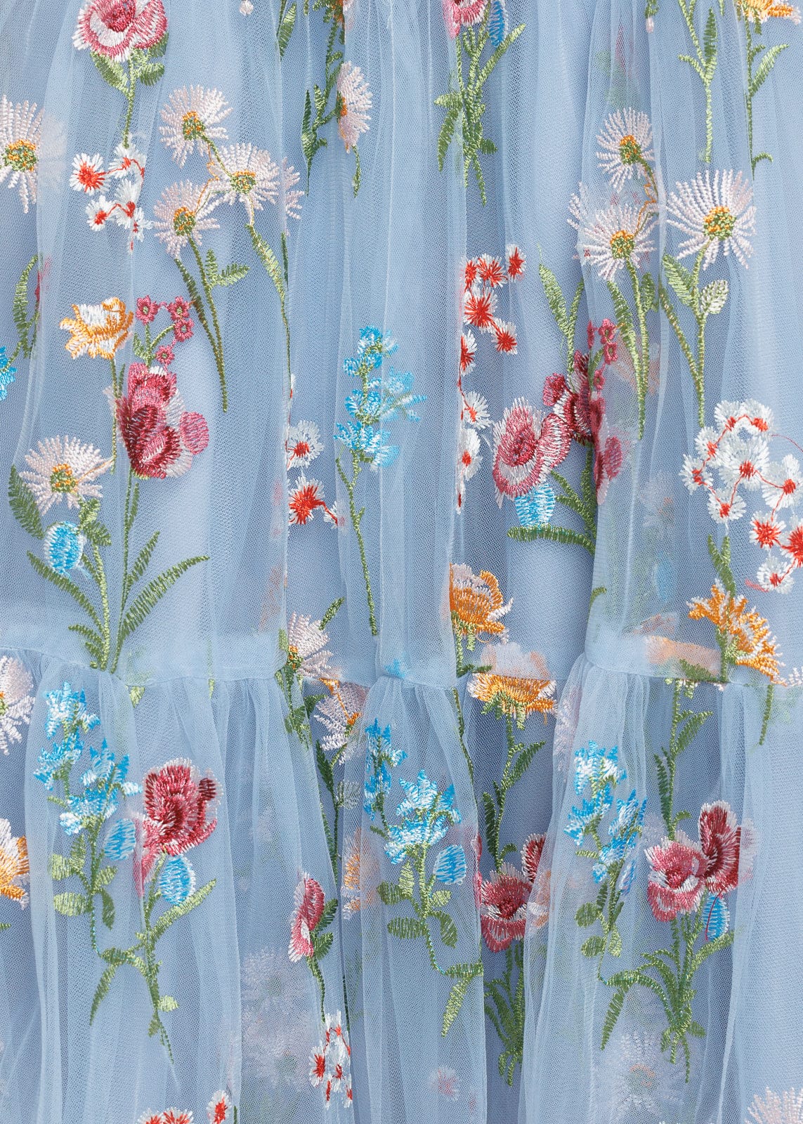 Blue Floral Margaret Midi Dress in Coastal Blue