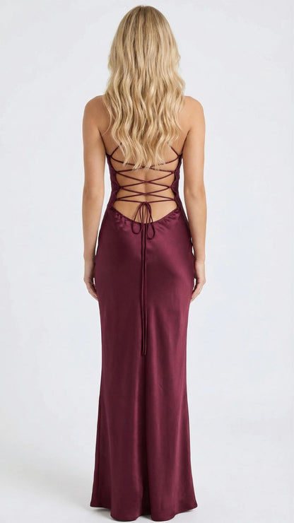 Burgundy Jade Sequin Maxi Dress