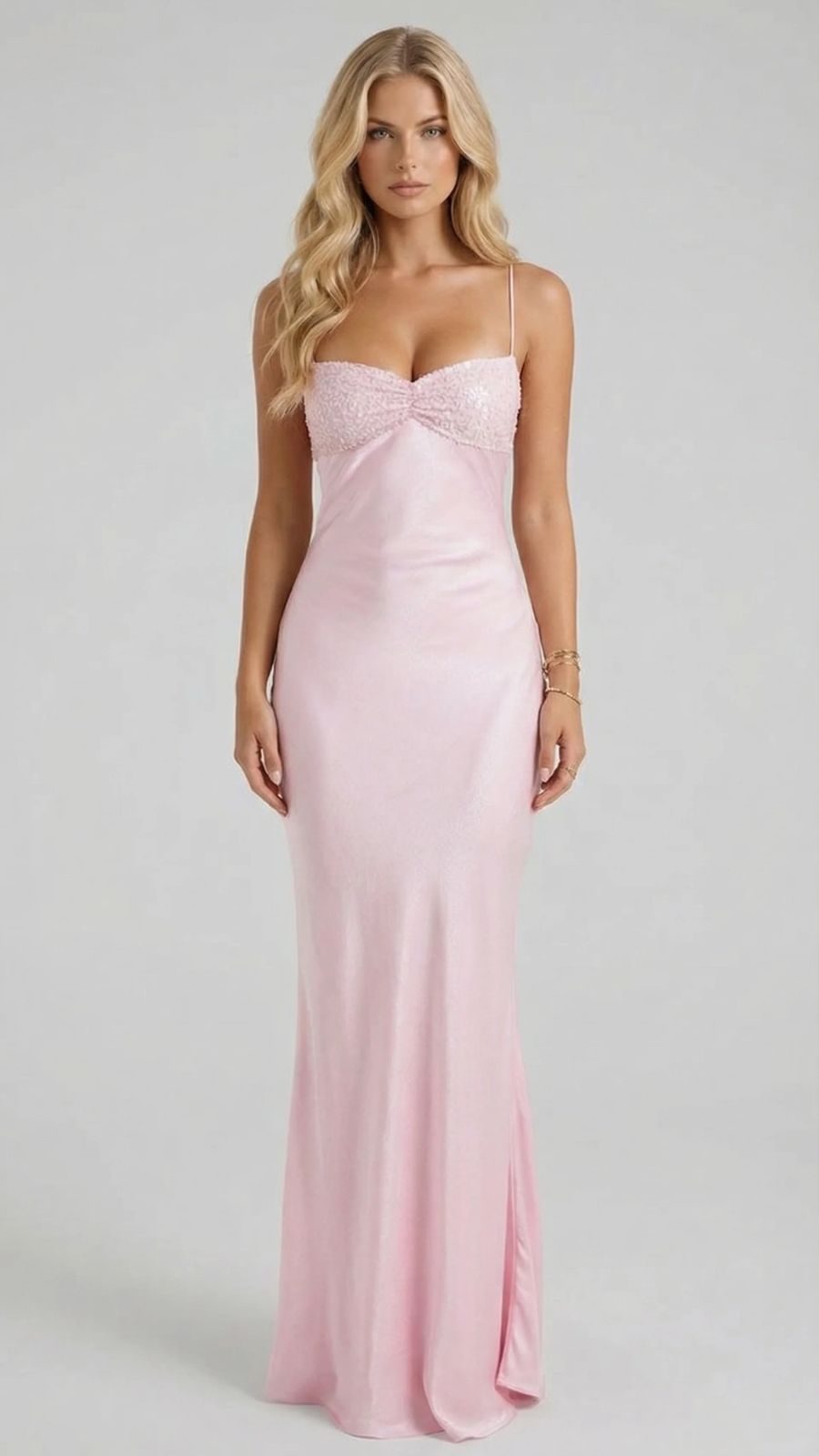 Pink Jade Sequin Maxi Dress