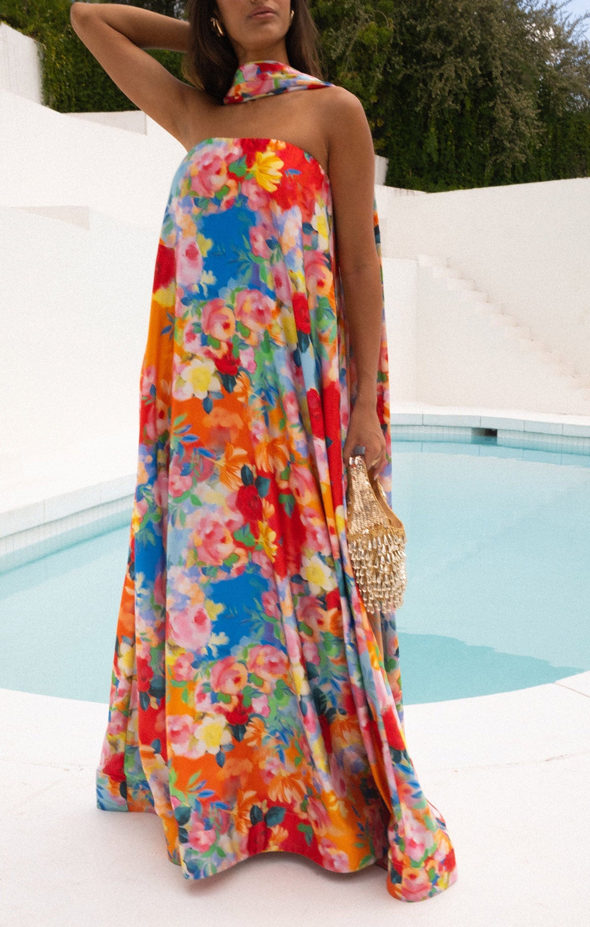 Tinsley Tube Dress in Sunset Garden
