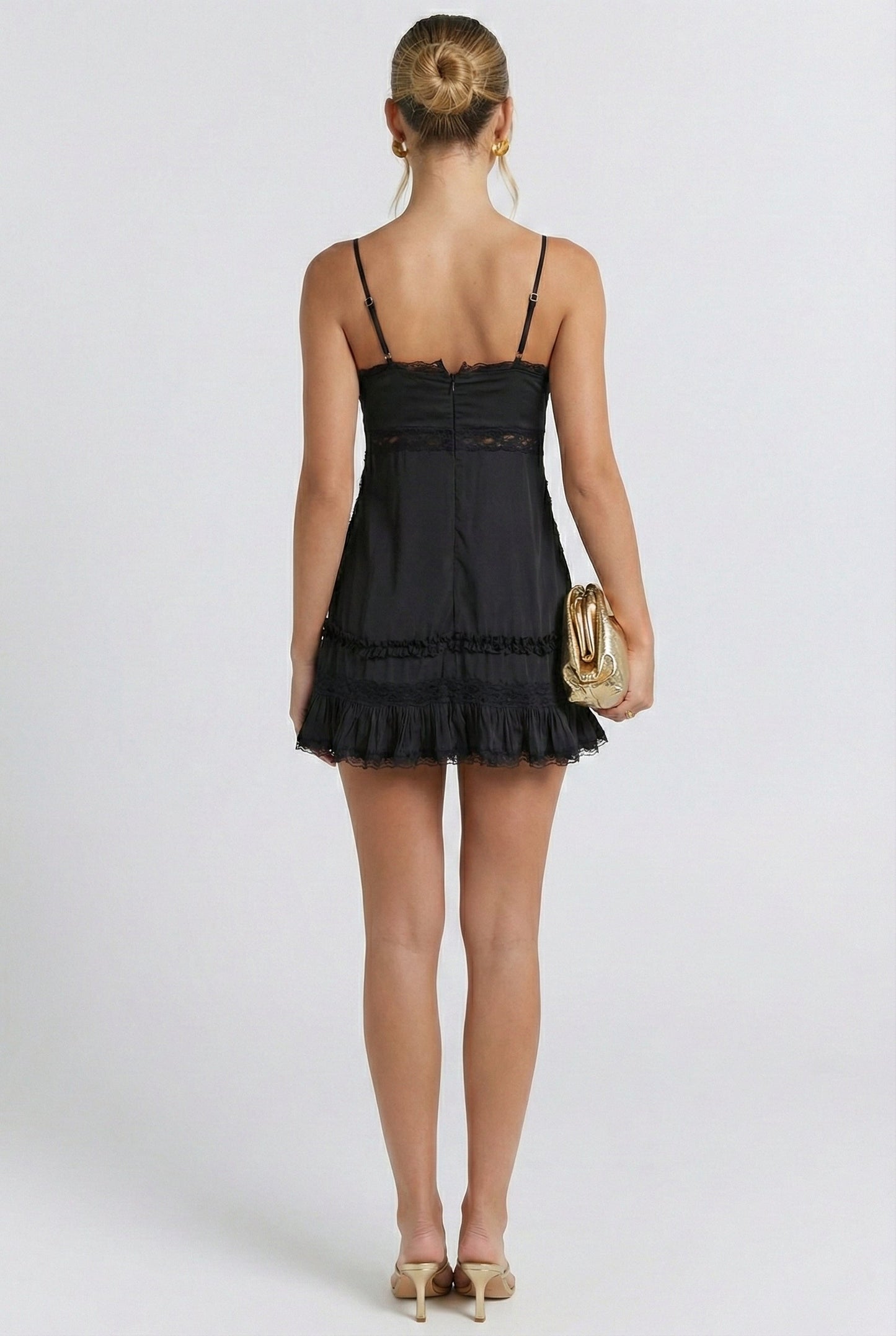 Black Valentina Lace Mini Dress